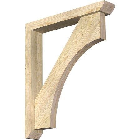 Ekena Millwork Westlake Slat Rough Sawn Bracket w/ Offset Brace, Douglas Fir, 4"W x 24"D x 28"H BKT0402X24X28WTL06RDF